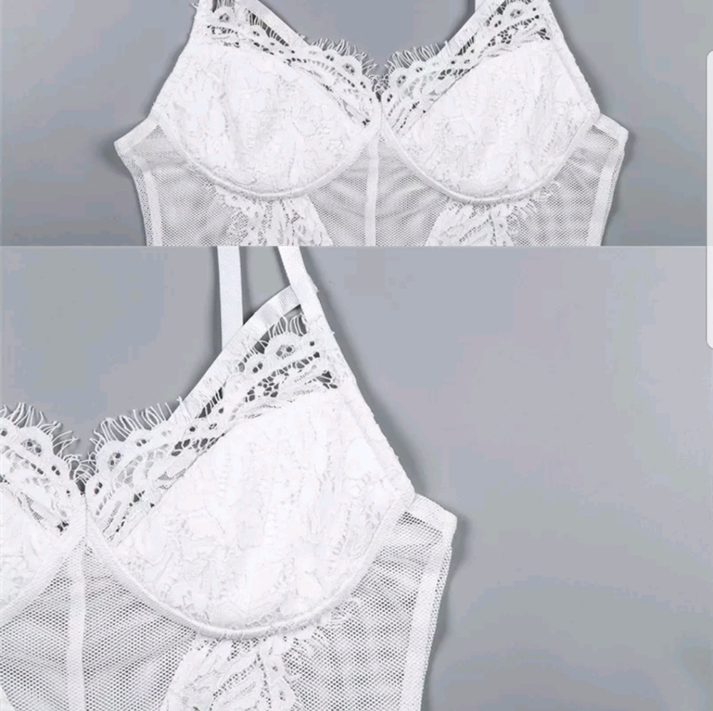 Strappy Mesh Lace Bodysuit - Picture 4 of 7